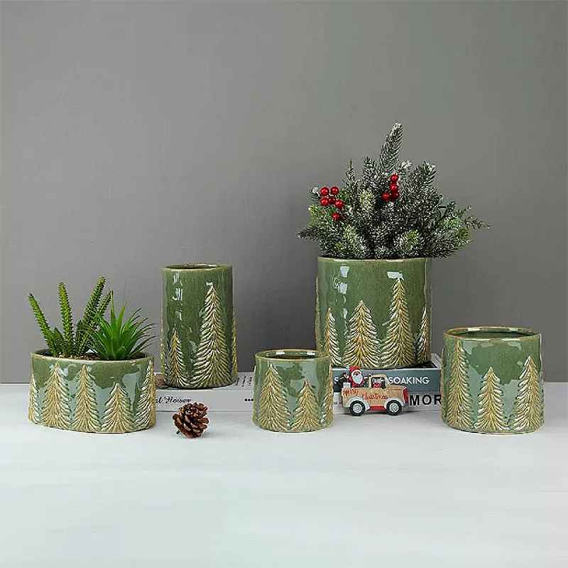 Präglad Christmas Pine Vas